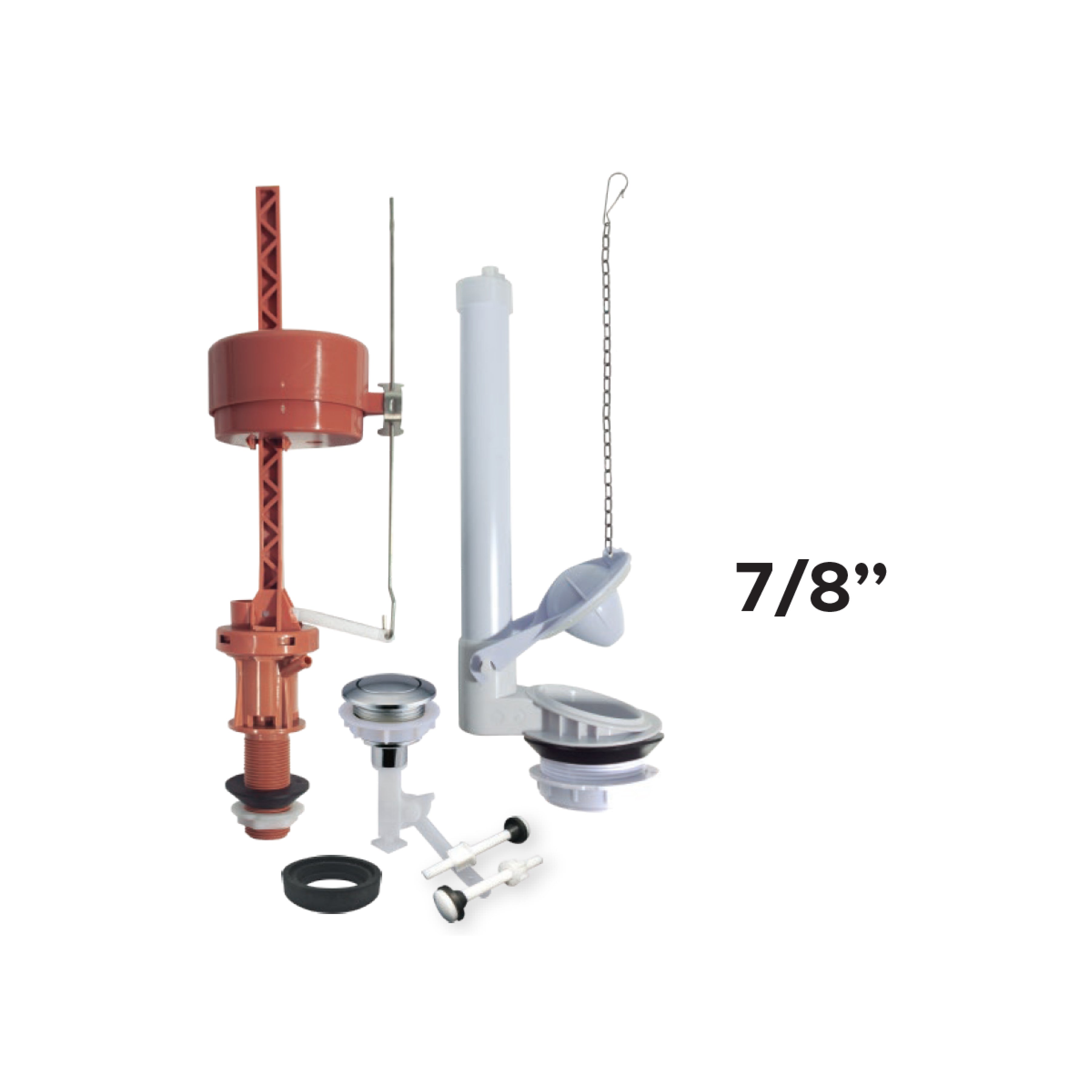 Acc. P/Baño 2 Pzas C/Boton-Centro 7/8" Fratelli